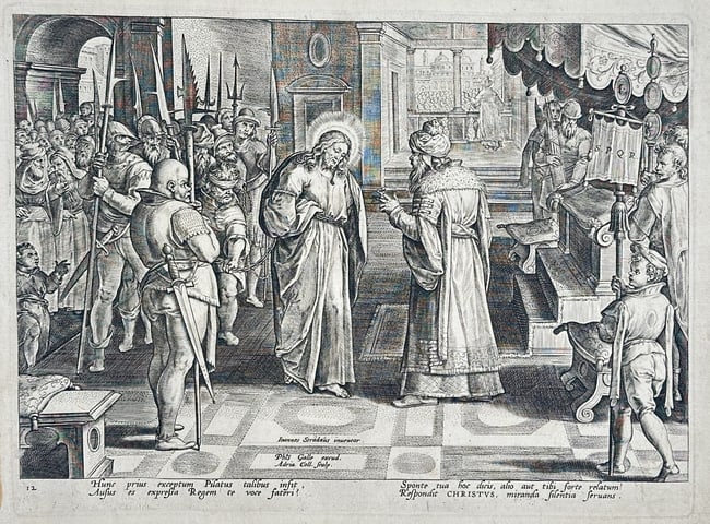Philip Galle (1537–1612), after Jan van der Straet (1523–1605) – Christ Before (1 of 2)