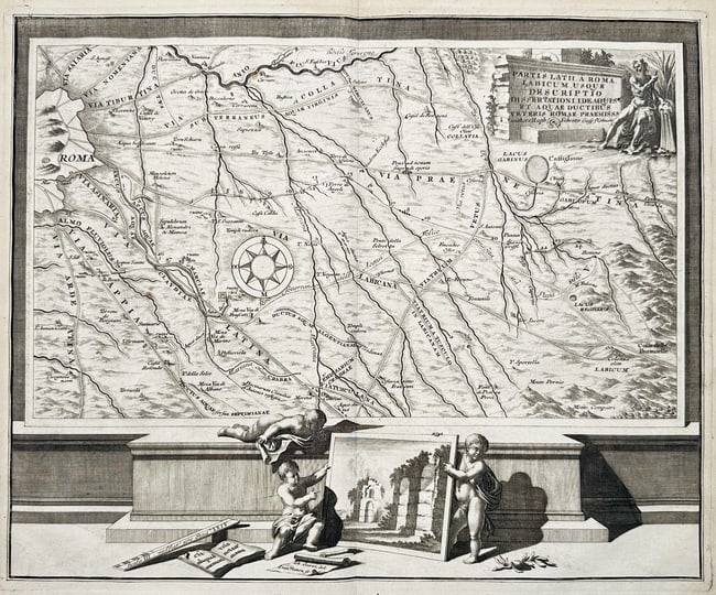 Jan Goeree (1670–1731) – Map of Part of Latium near Rome, after Ortelius (1 of 2)