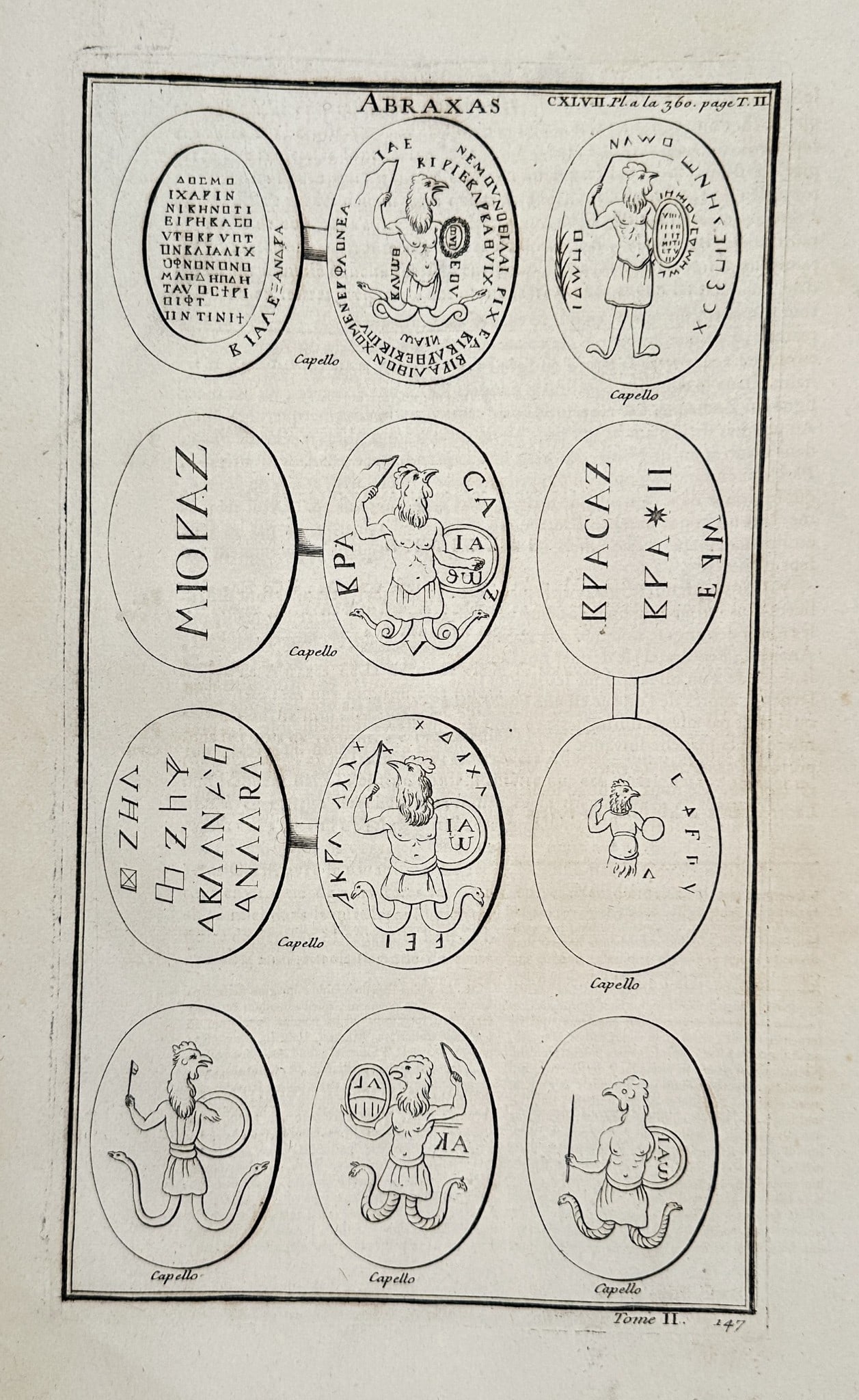 Bernard de Montfaucon (1655–1741) – Gnostic Gems and Abraxas Figures (1 of 2)