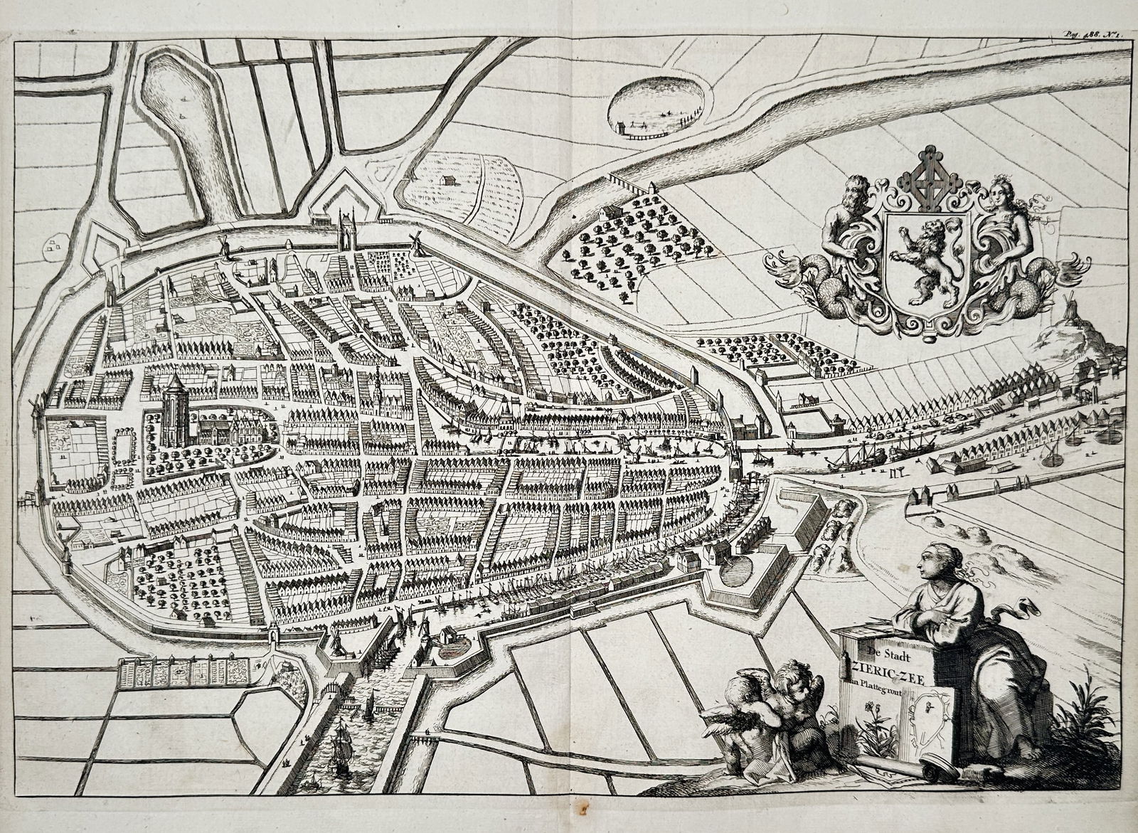 Mattheus Smallegange (1624–1710) – View of the City of Zierikzee – Engraving (1696) (1 of 2)