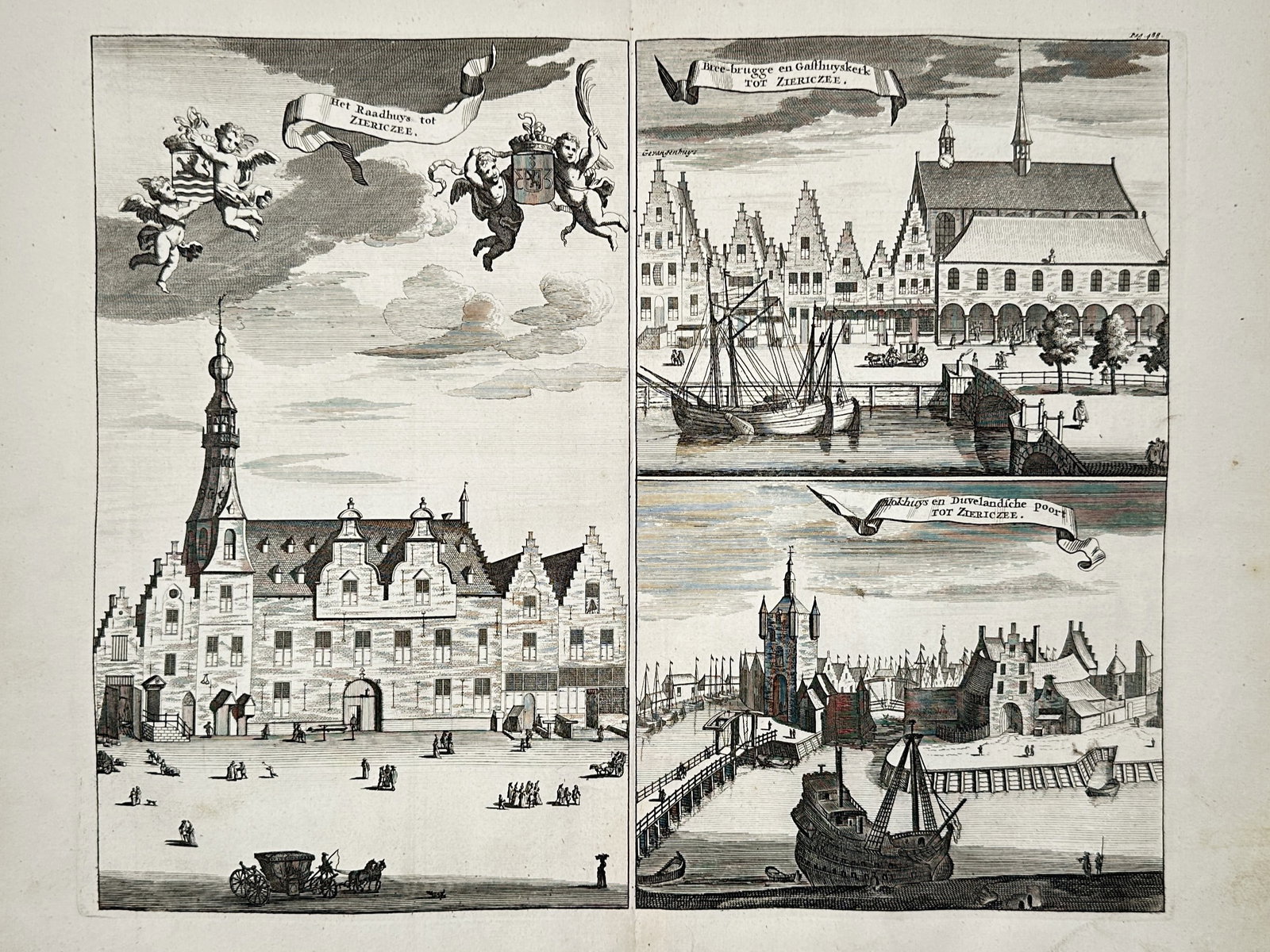 Mattheus Smallegange (1624–1710) – View of the Town Hall and Notable Buildings in Zierikzee (1 of 2)