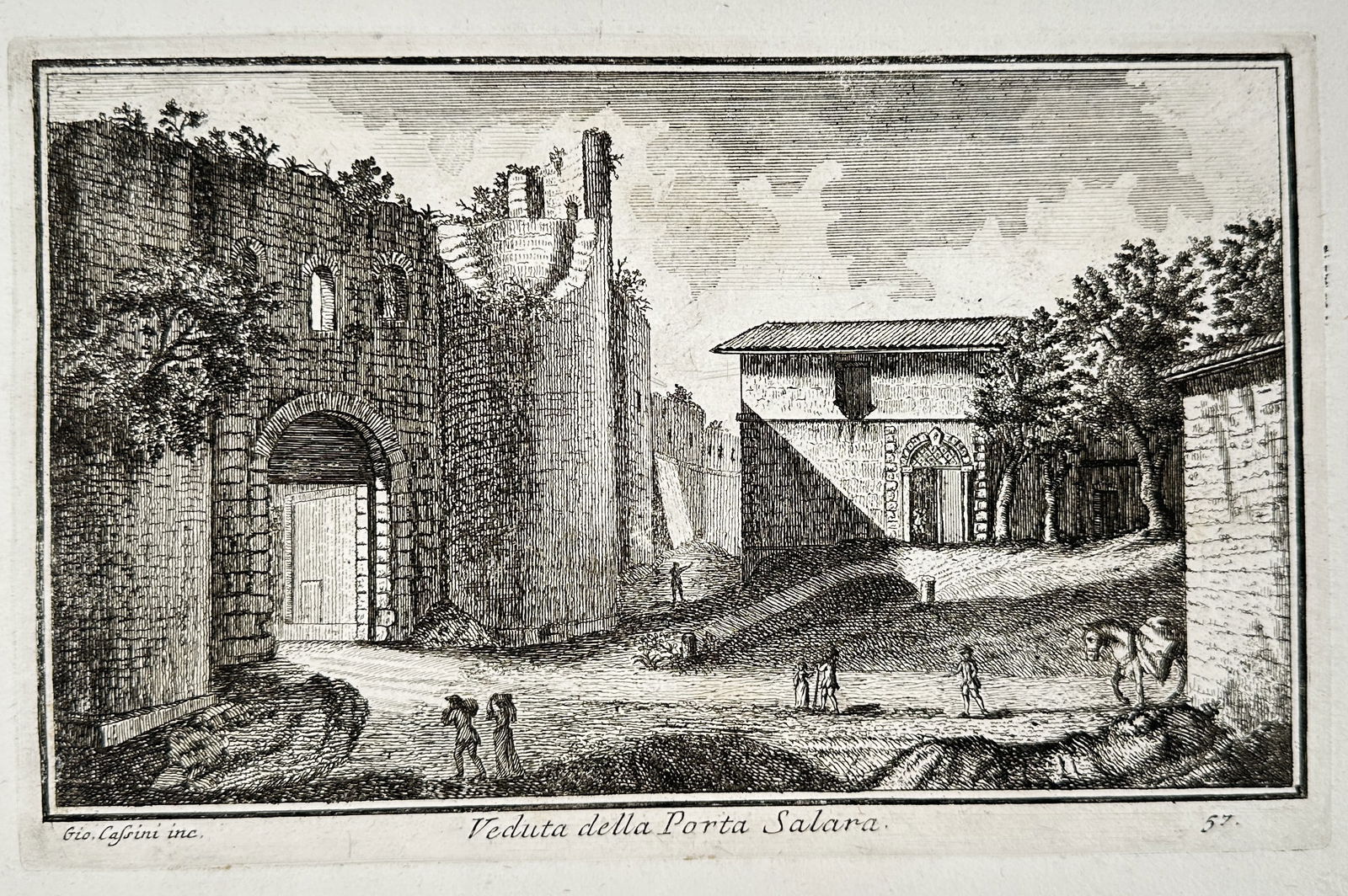 Giovanni Maria Cassini (1745–1824) – View of the Porta Salara – Engraving (1791) (1 of 2)