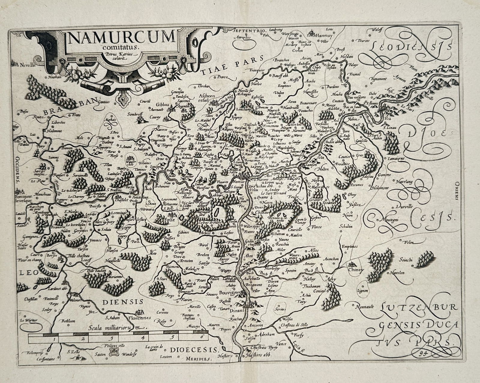 Lodovico Guicciardini (1521–1589) – Map of the County of Namur, Low Countries (1 of 2)