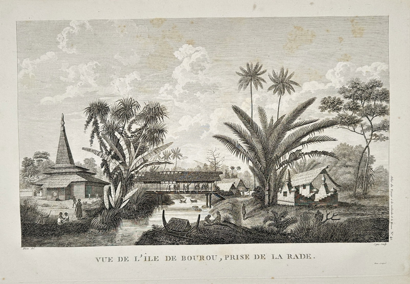 Jean Piron (Active 1790s) - View of the Isle of Buru from the Roadstead (1 of 2)