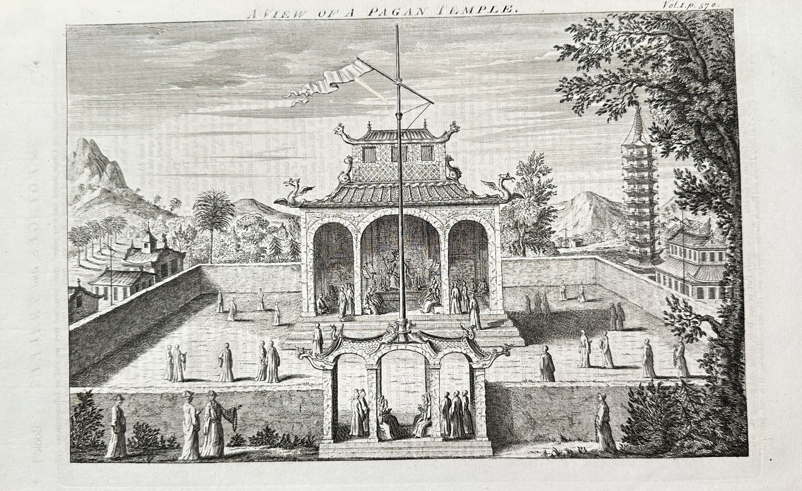 John Harris (fl. 1686–1730) – A View of a Pagan Temple (East Asian) (1 of 2)