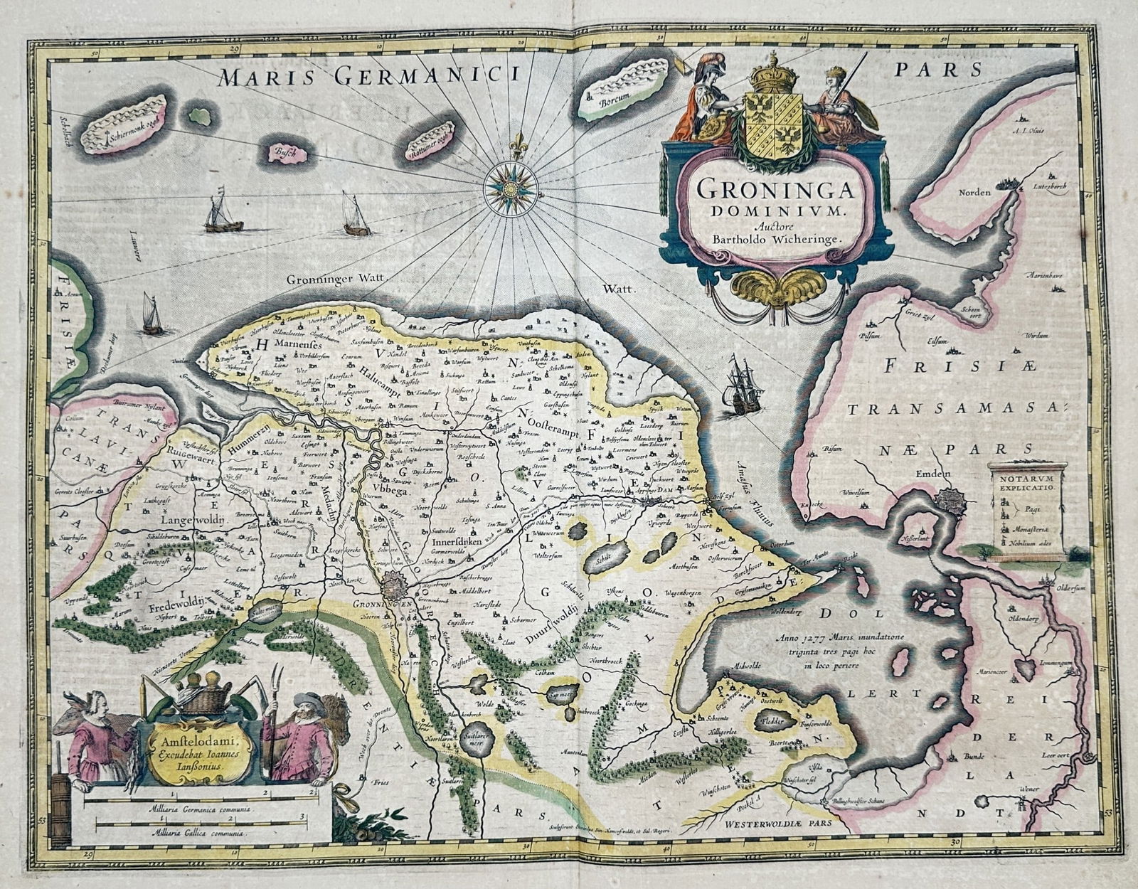 Henricus Hondius II (1597–1651) – Map of Groningen – engraving (c. 1630) (1 of 2)
