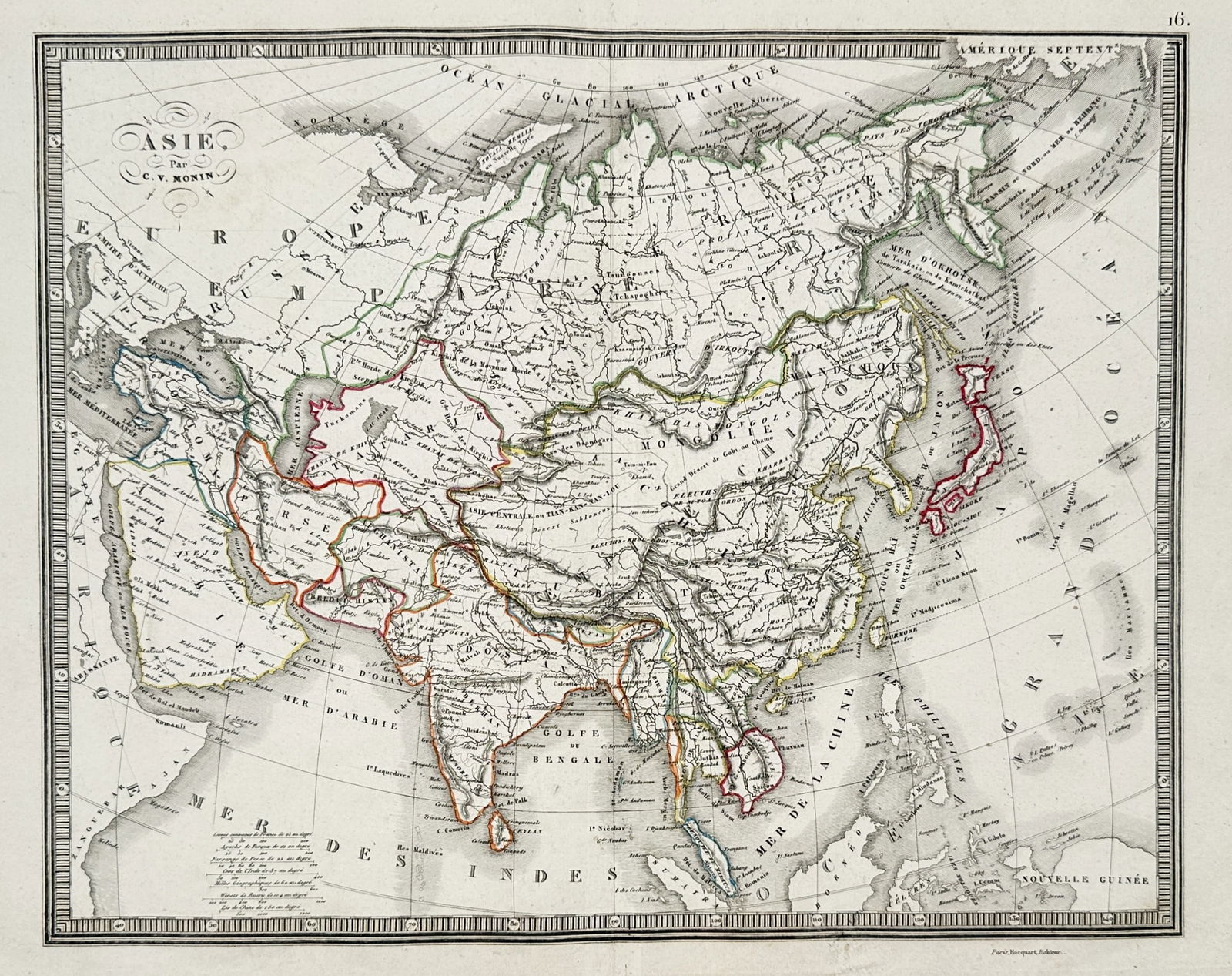 Charles V. Monin (Active 19th Century) – Map of Asia – Engraving (1835) (1 of 3)