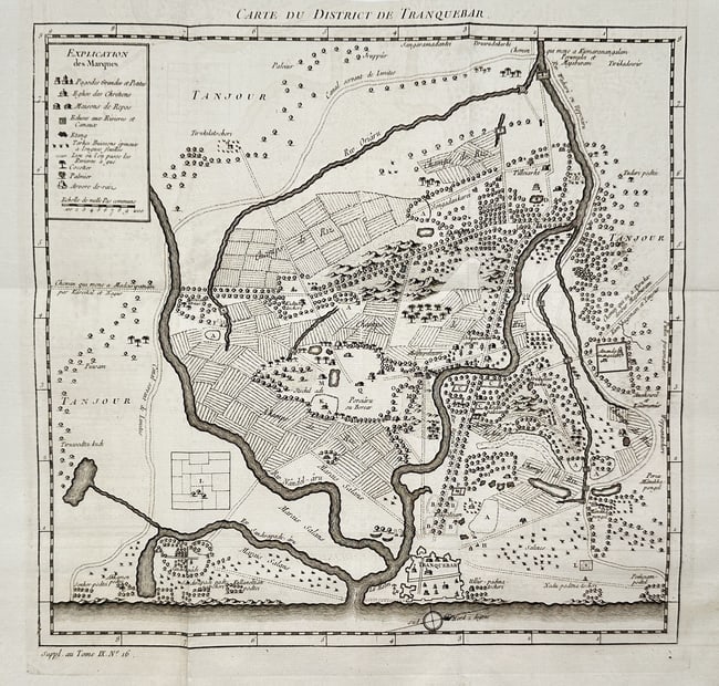 Antoine François Prévost d'Exiles (Abbé Prévost) (1697–1763) – Map of Tharangamb (1 of 2)