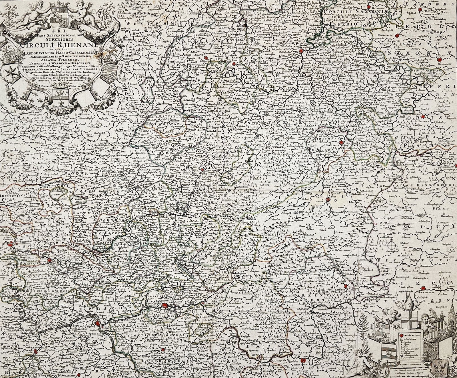 Frederick de Wit (1629–1706) – Map of the Upper Rhine Circle – Germany – Engraving (1680) (1 of 3)