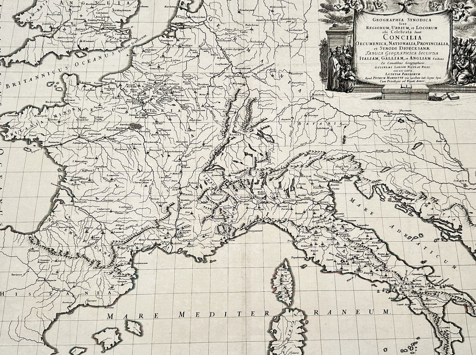 Guillaume Sanson – Map of the Regions where the Councils of Italy, France, and England were (1 of 3)