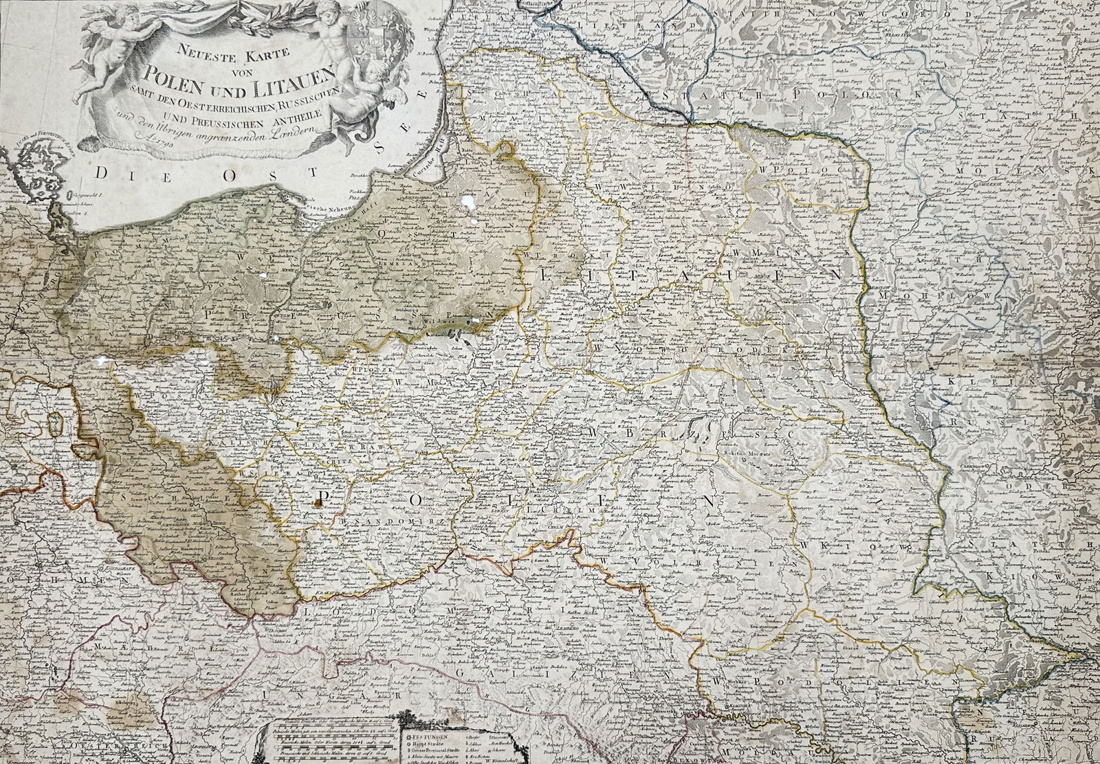Antonio Bartolomeo Rizzi-Zannoni (1736–1814) – Map of Poland and Lithuania – Engraving (1772) (1 of 3)