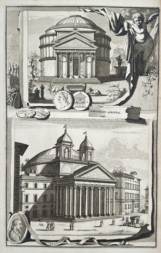 Jan Goeree (1670–1731) – Pantheon in Rome – Engraving (c. 1725) (1 of 2)