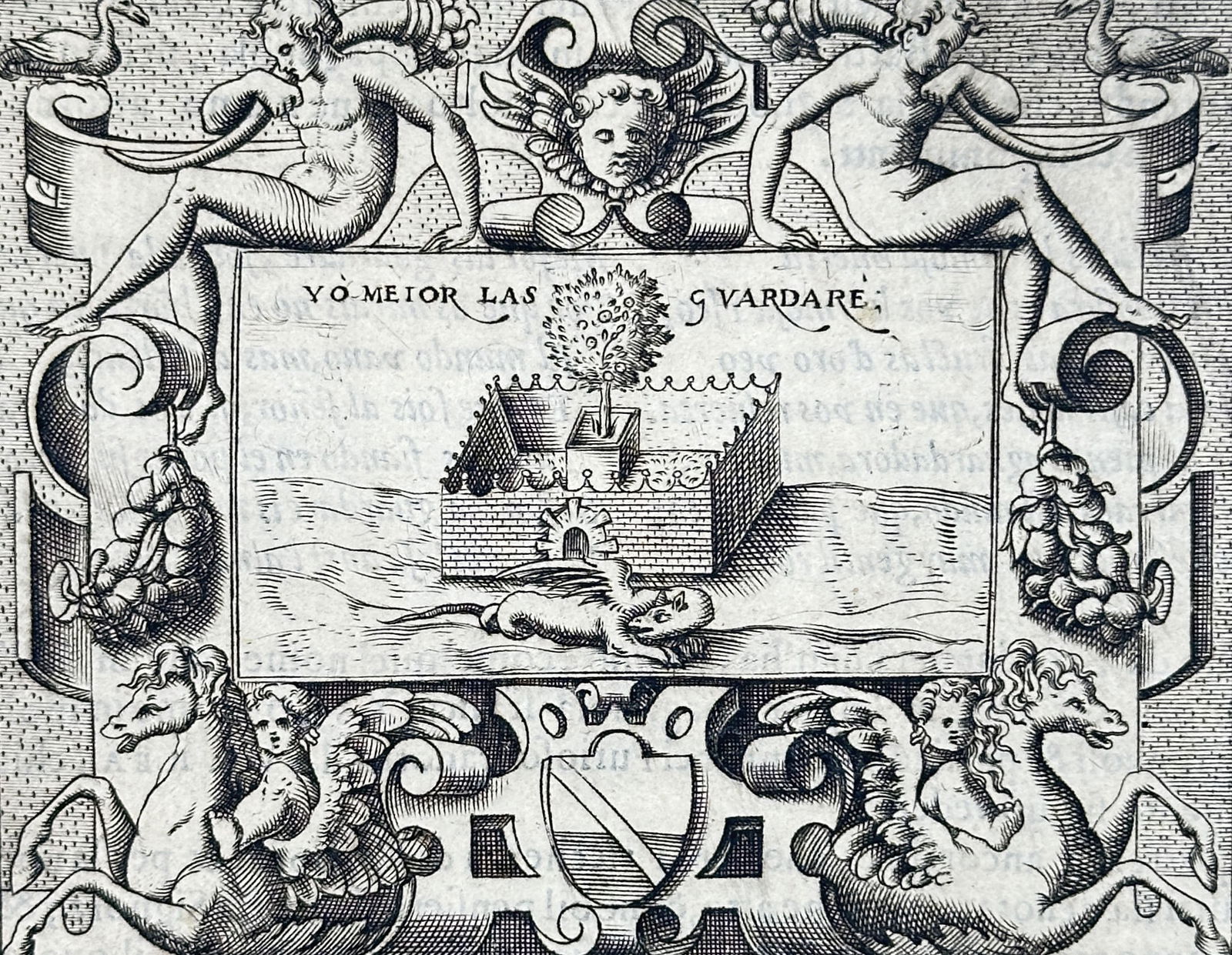 Girolamo Ruscelli (1504-1566) – Yo Meior Las Guardare – Woodcut (1584) (1 of 3)