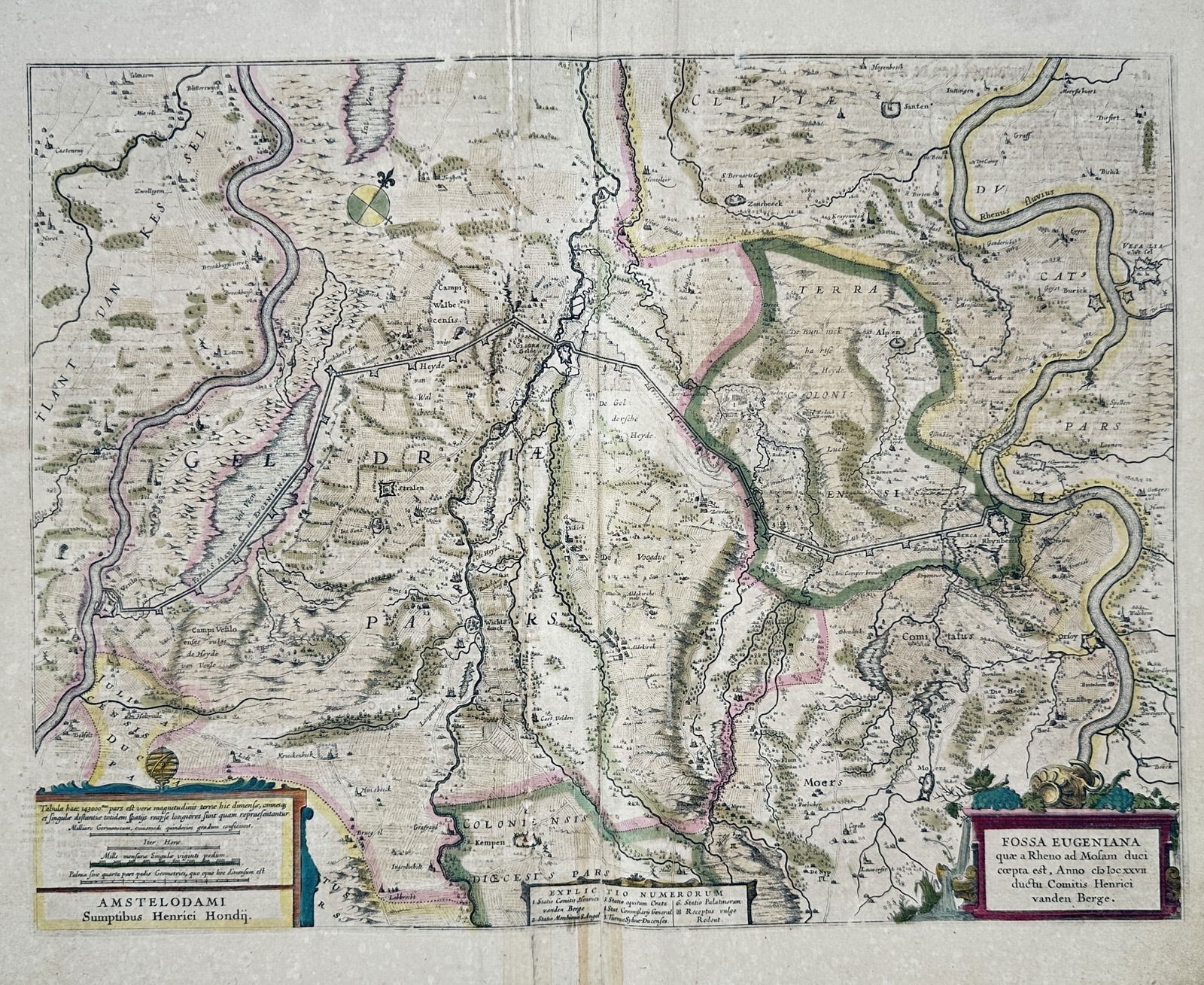 Henricus Hondius II (1597–1651) – Map of the Fossa Eugeniana – engraving (1 of 3)