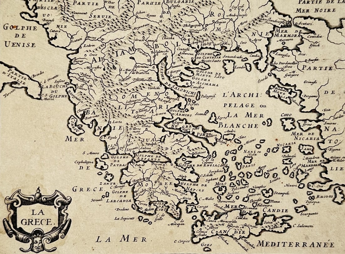 Alain Manesson Mallet (1630–1706) – Map of Greece – Europe – Engraving (1685) (1 of 2)