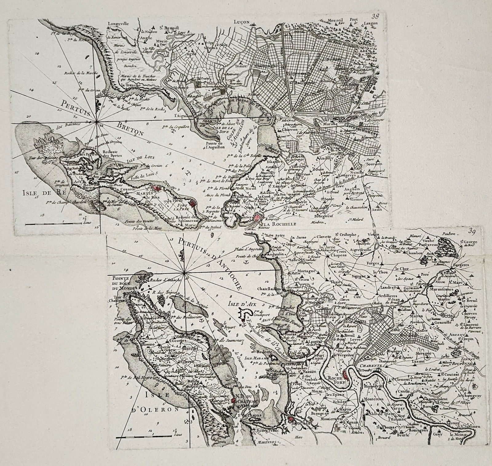 Didier Robert de Vaugondy (1723–1786) – Map of the Environs of La Rochelle – France (1 of 3)