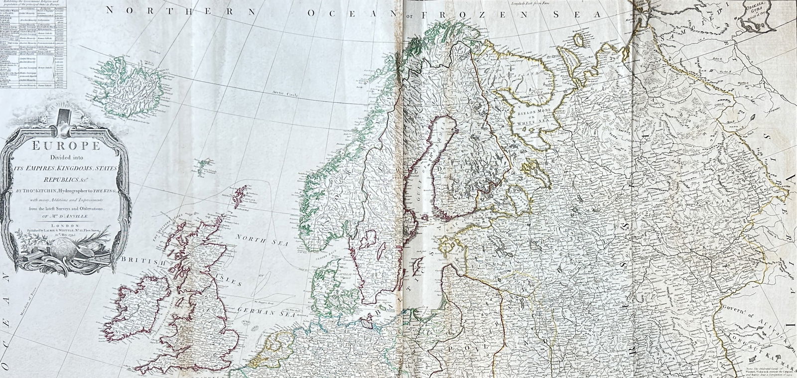 Jean-Baptiste Bourguignon d'Anville – Map of Europe – Engraving (1794) (1 of 3)