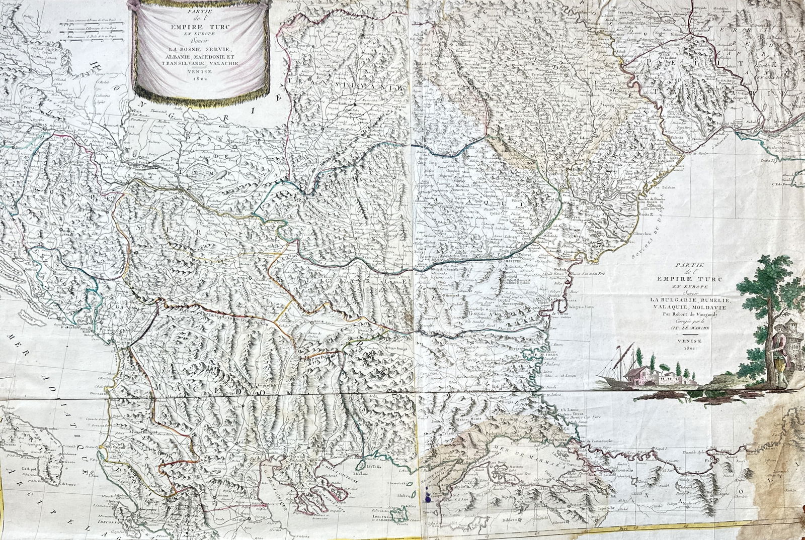Didier Robert de Vaugondy (1723–1786) – Map of the Ottoman Empire in Europe – Engraving (1790) (1 of 3)