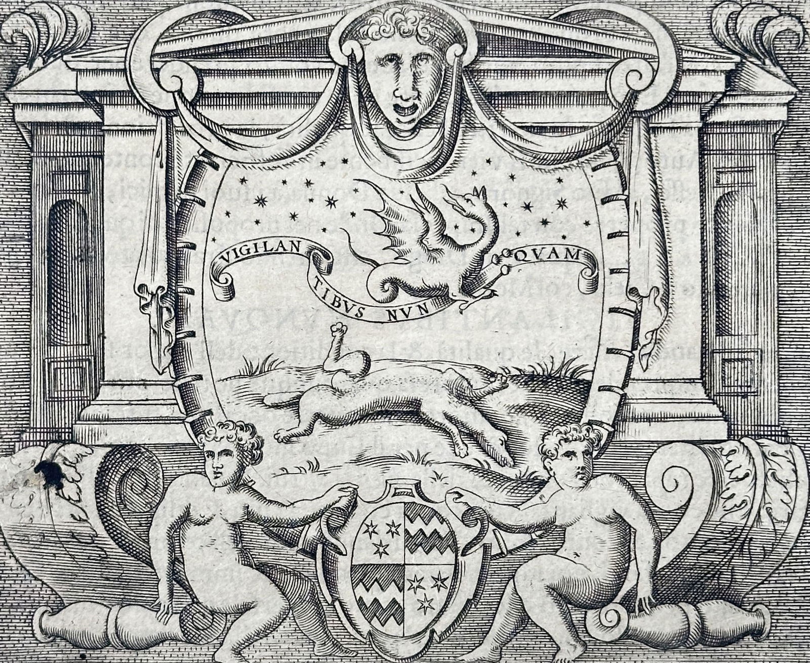 Girolamo Ruscelli (1504–1566) – Portrait and Emblem of Baldassarre Cavalier' Azzale – (1 of 3)