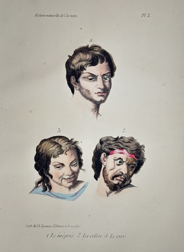 Georges-Louis Leclerc, Comte de Buffon – Contempt, Anger, and Laughter – Lithograph (1 of 2)