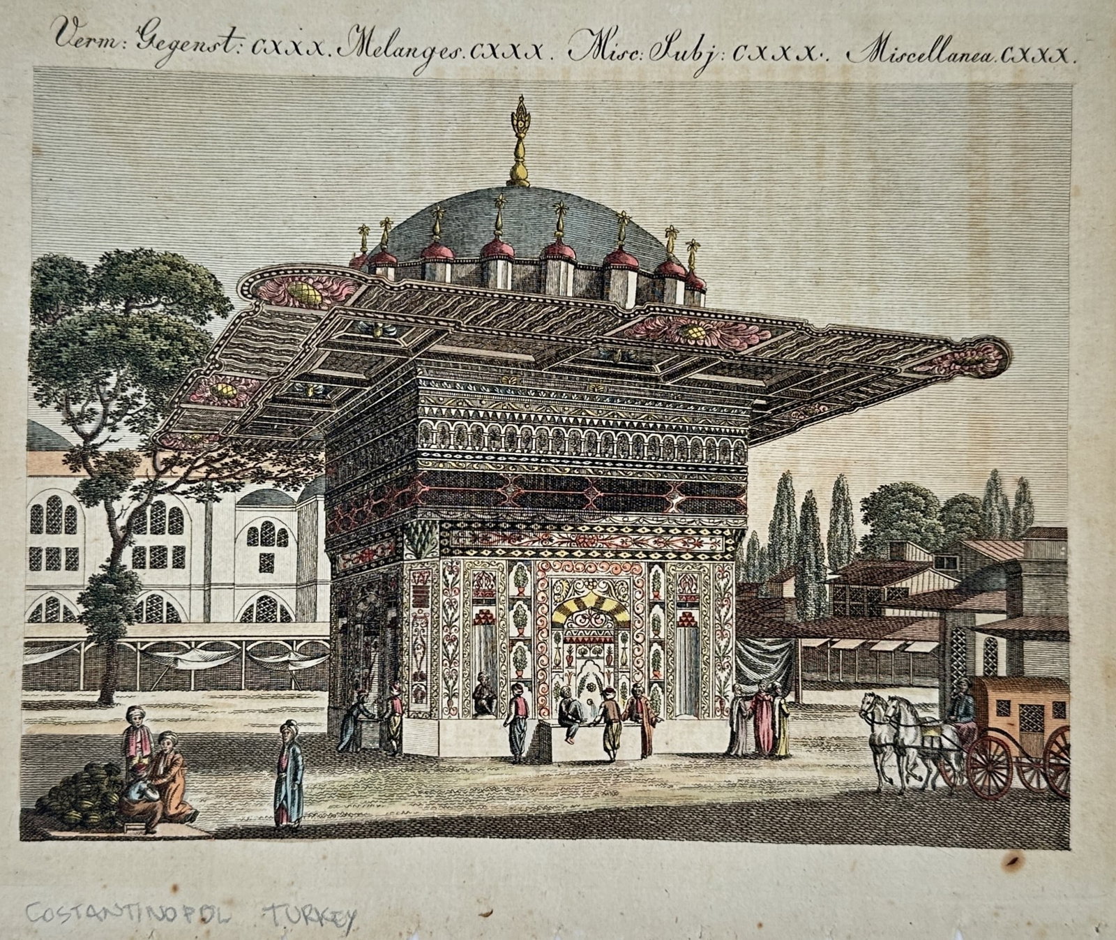 Friedrich Justin Bertuch (1747–1822) – View of the Fountain of Ahmed III in Constantinople (1 of 2)