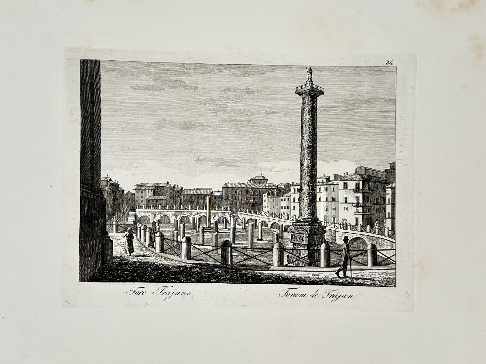 Pietro Parboni (c. 1814–1884) – View of Trajan's Forum – Etching (1 of 2)