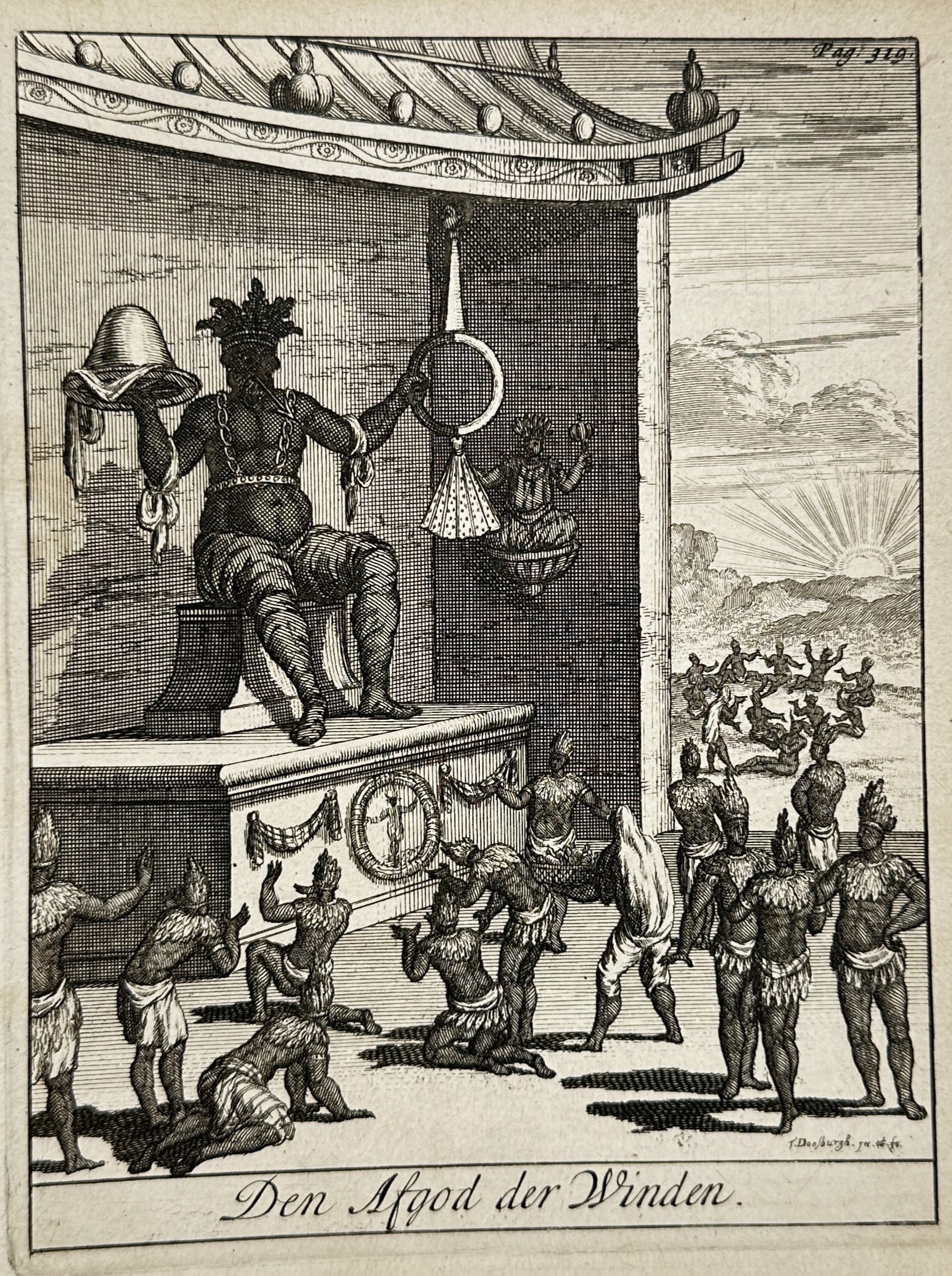Jan Luyken (1649–1712) – The Idol of the Winds – Engraving (1680–1712) (1 of 2)
