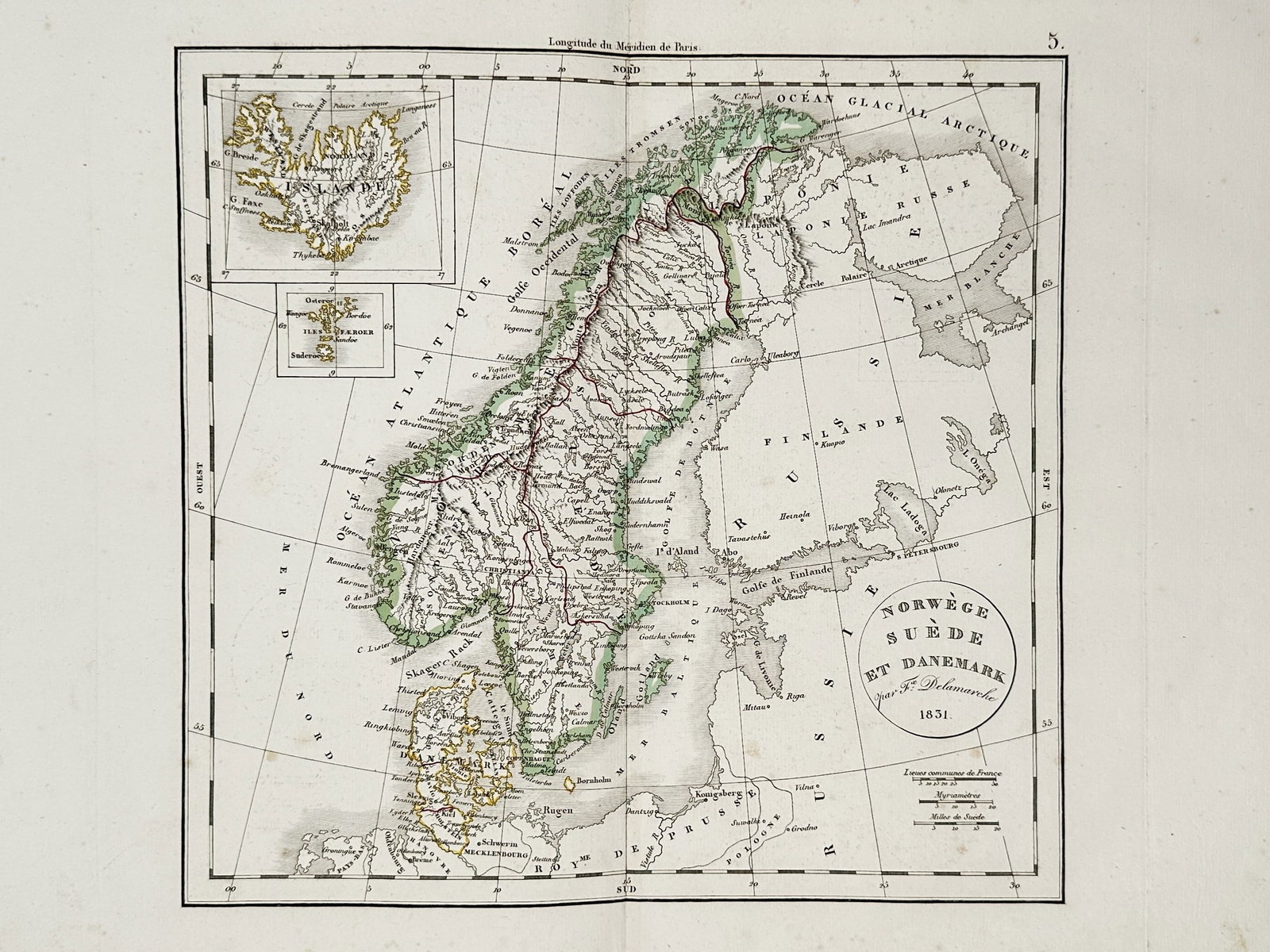 Felix Delamarche (active 1820-1850) – Map of Norway, Sweden, and Denmark – Scandinavia (1 of 2)