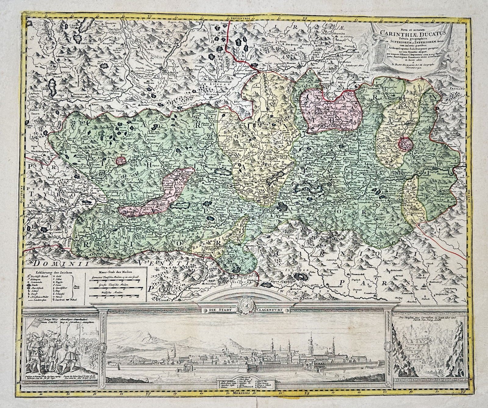 Johann Baptist Homann (1664–1724) – Map of the Duchy of Carinthia – Austria (1 of 2)