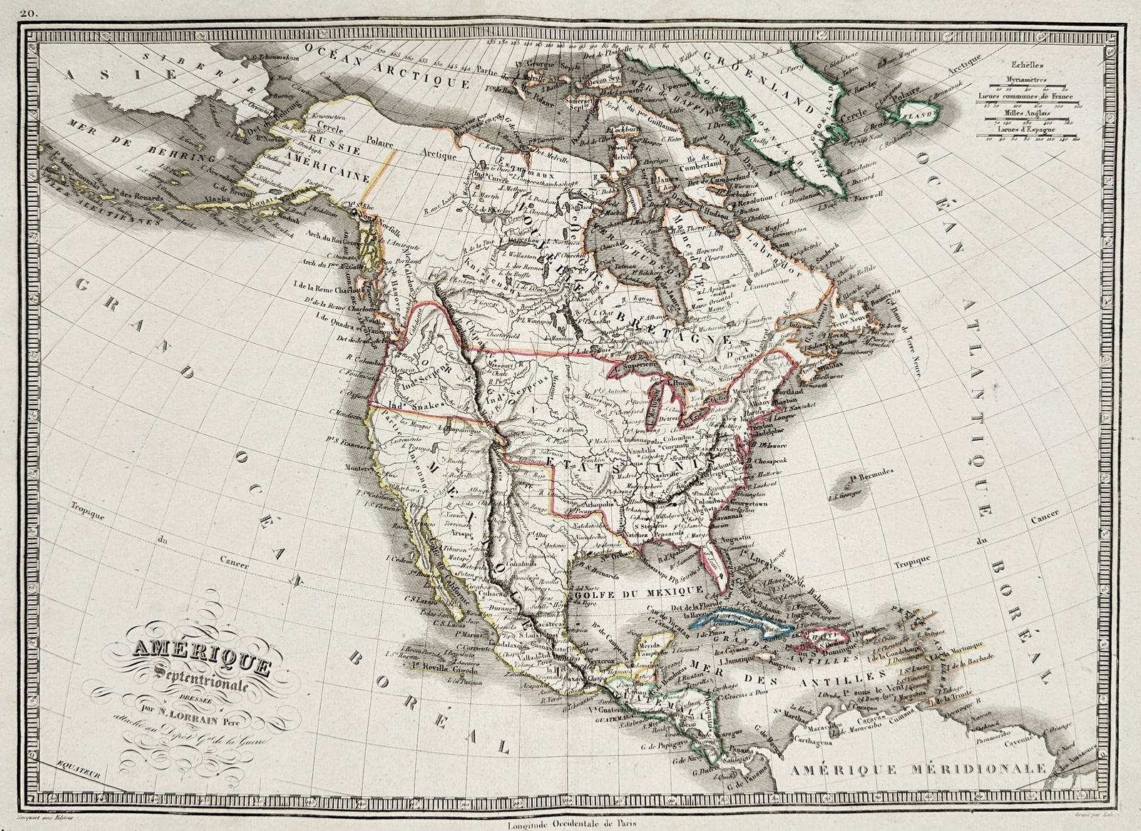 Charles V. Monin (active 19th Century) – Map of North America – North America – Engraving (1 of 2)