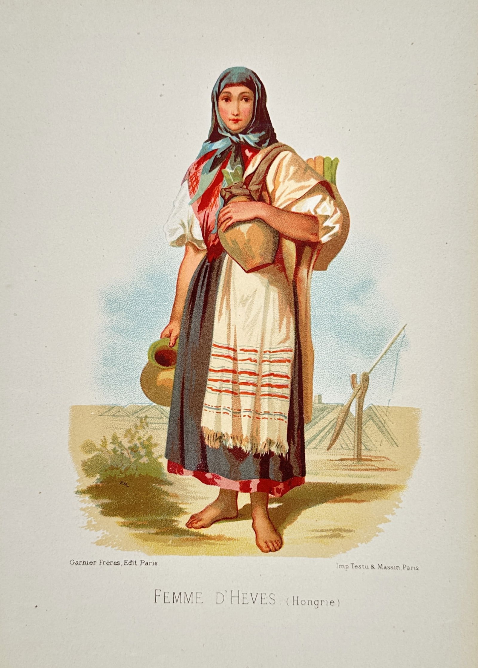 Testu & Massin (Active 19th Century) – Portrait of a Woman from Heves – Chromolithography (1876) (1 of 2)