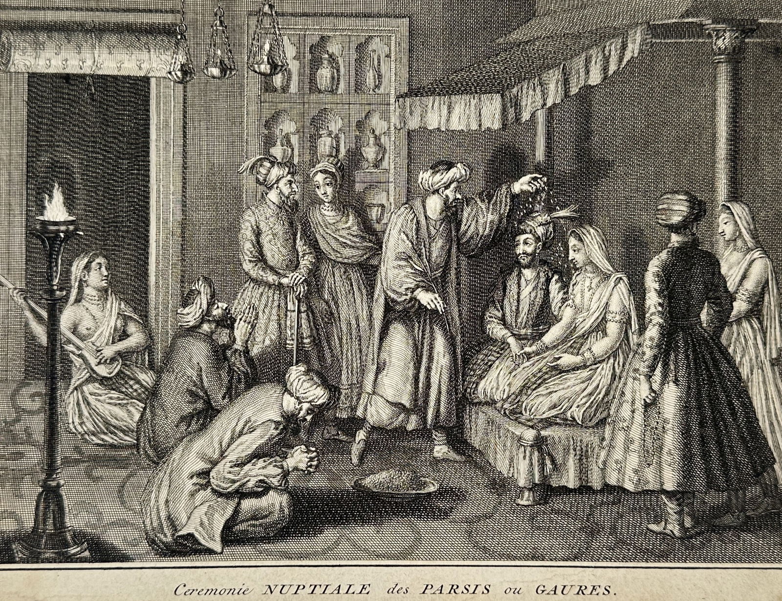 Bernard Picart (1673–1733) – Ceremonie Nuptiale des Parsis ou Gaures – Engraving (1723–1743) (1 of 2)