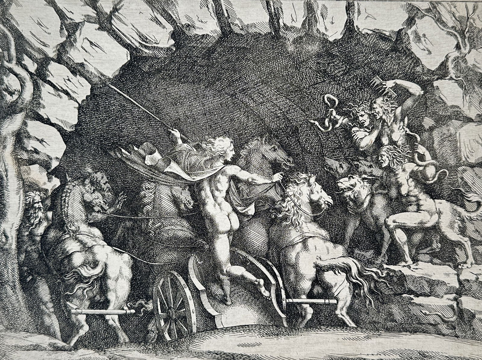 Giulio Romano (c. 1499–1546), after – The Fall of the Giants – Engraving (1 of 2)