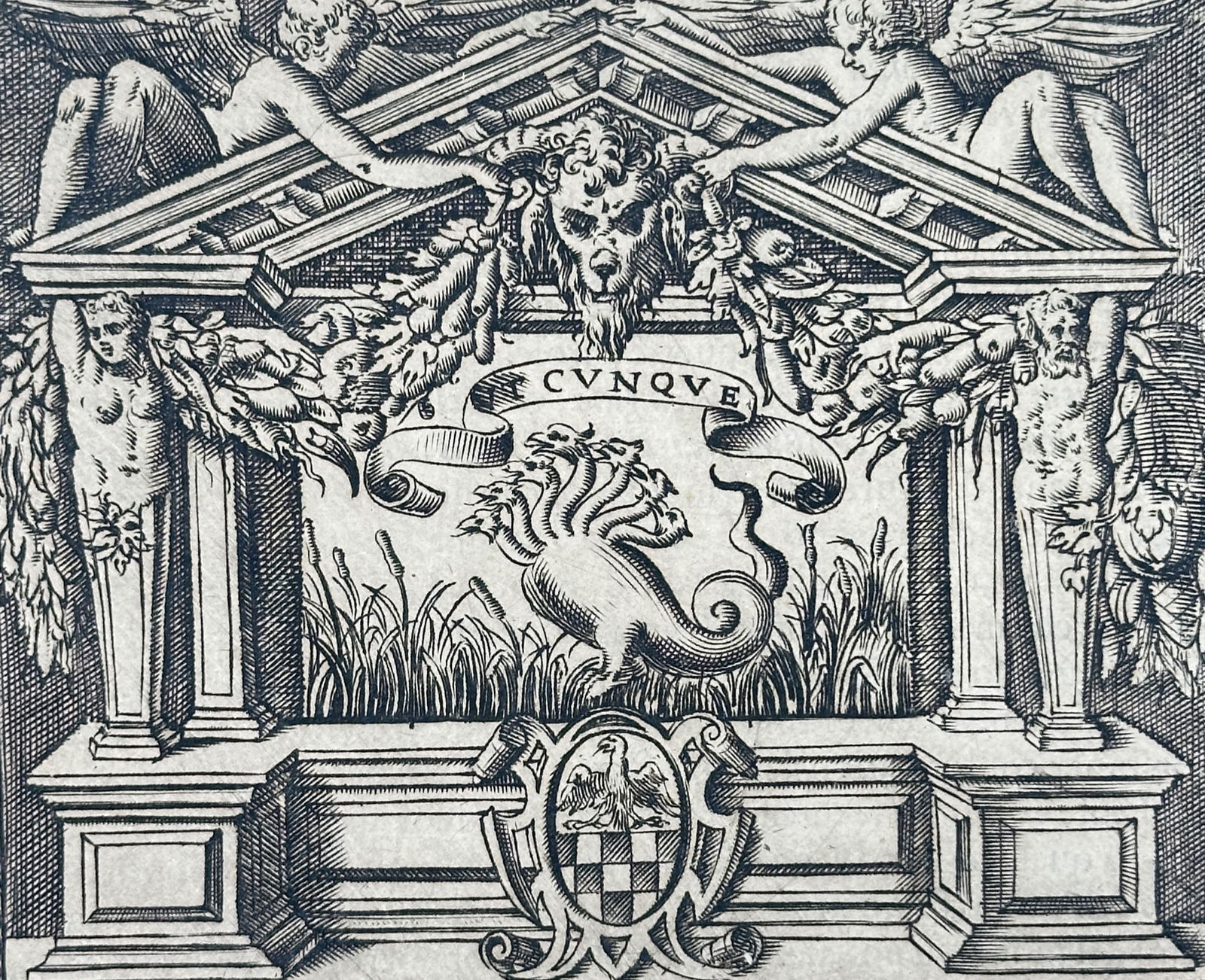 Girolamo Ruscelli (1504-1566) – Allegorical Device of Sforza Pallavicino – Engraving (1566) (1 of 3)