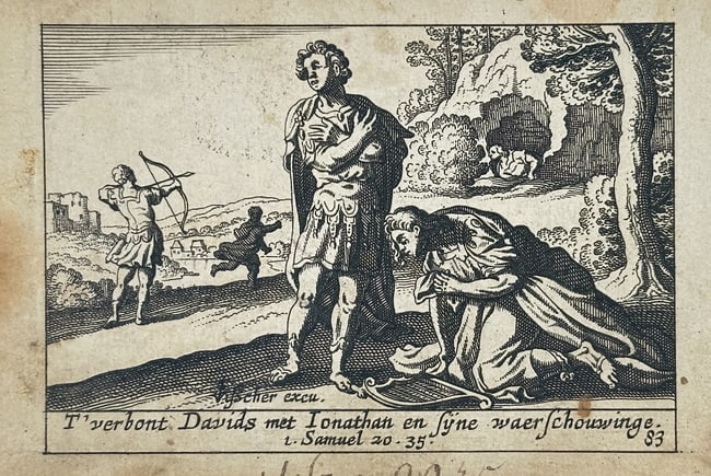 Pieter Hendriksz. Schut (1618–1660) – Covenant of David and Jonathan – Engraving (1 of 2)