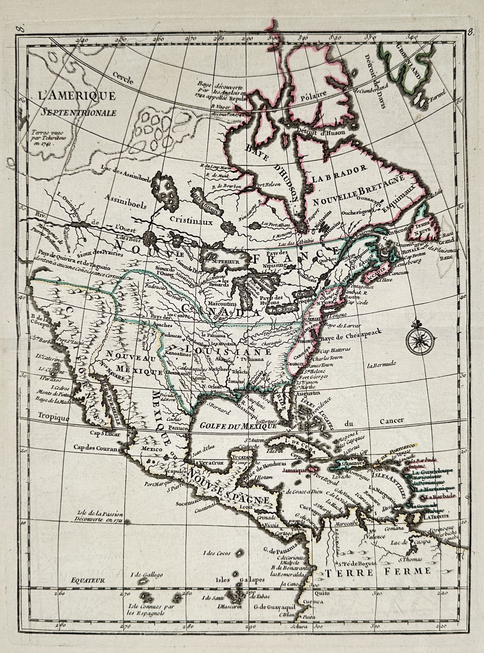 Georges-Louis Le Rouge (c. 1712–c. 1790) – Map of North America - Hand-Coloured (1 of 3)