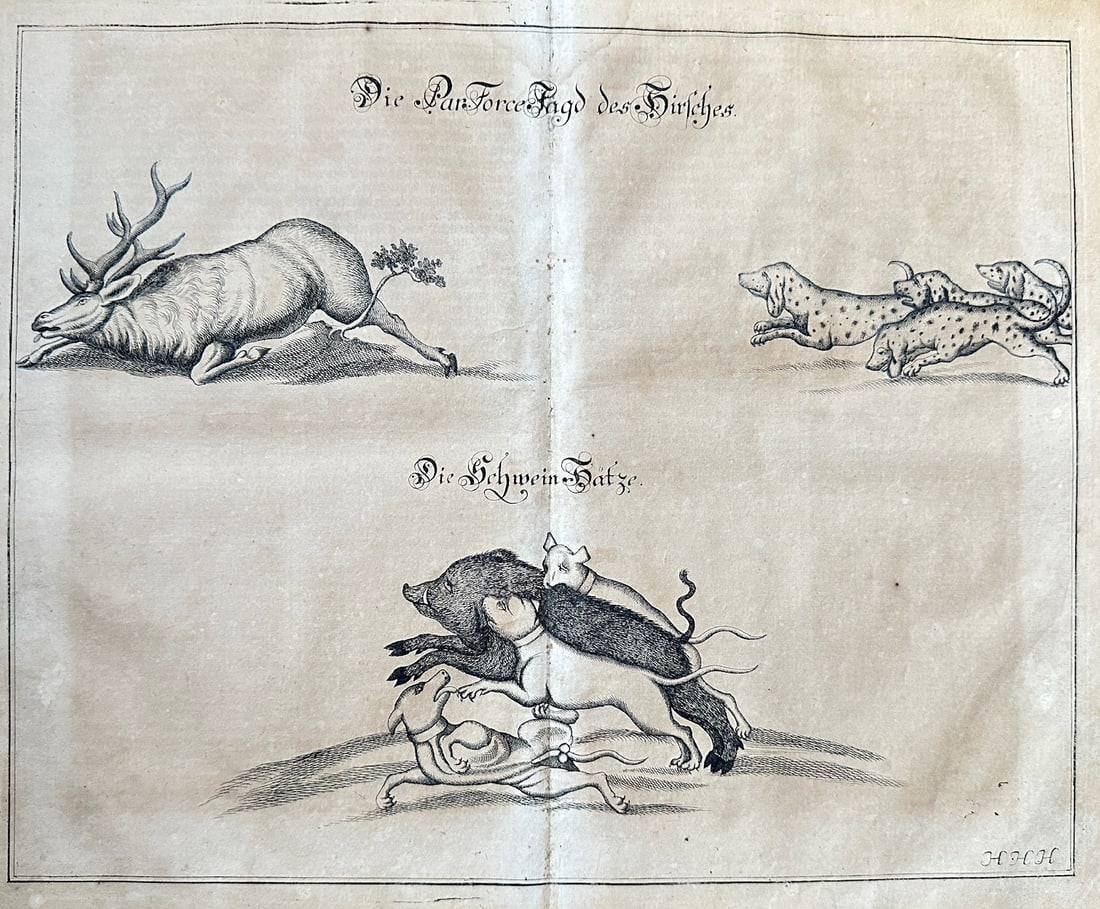 After Friedrich Heinrich von Seckendorff – The Panther Hunt of the Stag - Engraving (1 of 2)