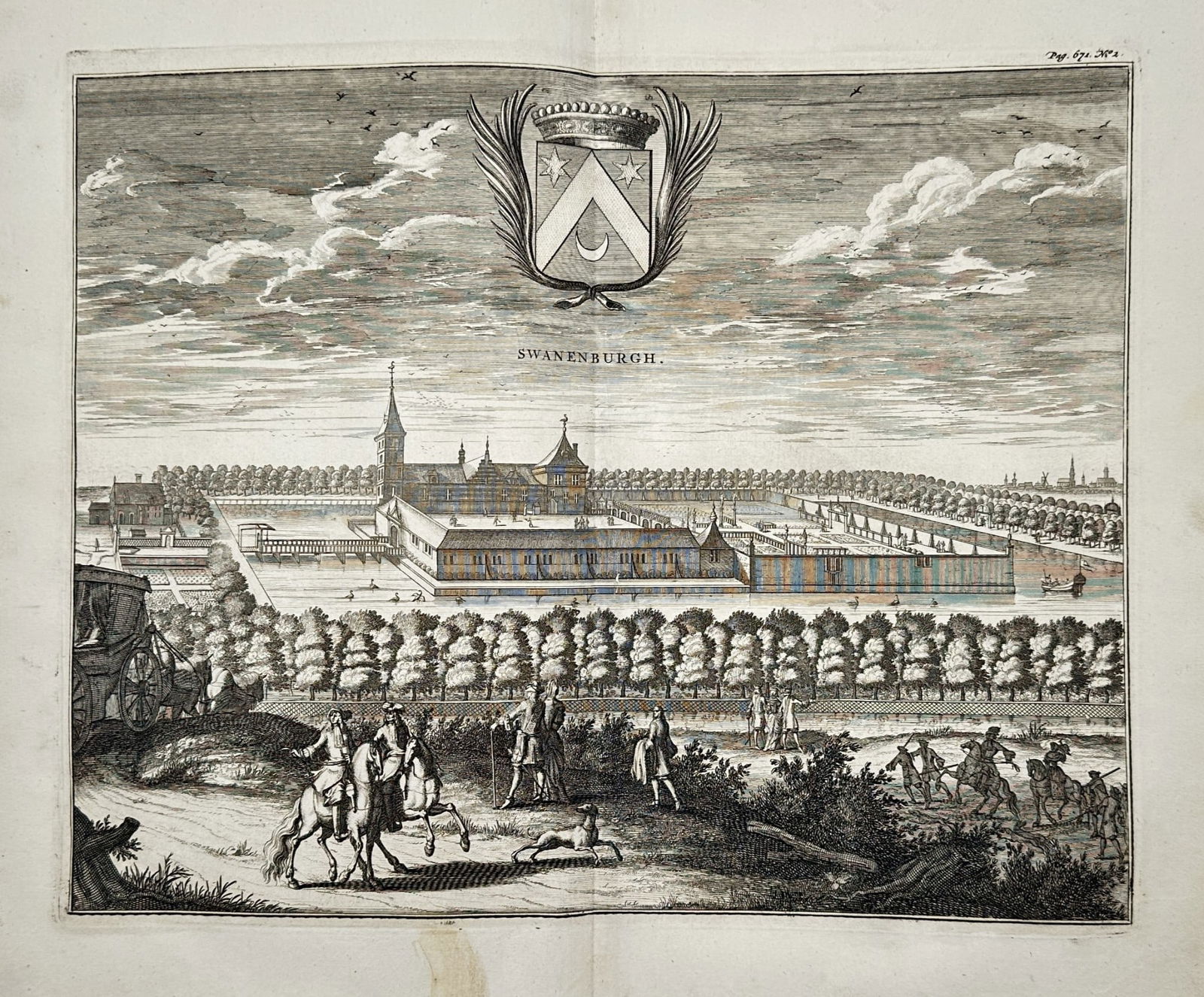 Mattheus Smallegange (1624–1710) – View of the House Swanenburgh – etching (1 of 2)