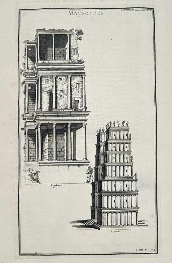 Bernard de Montfaucon (1655–1741) – Roman Mausoleums – engraving (1719) (1 of 2)