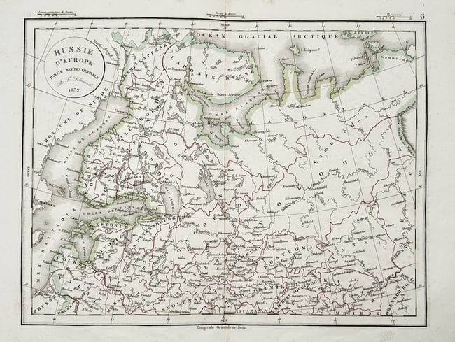 Felix Delamanche (1821–1867) – Map of Northern Russia in Europe – Russia (1 of 2)