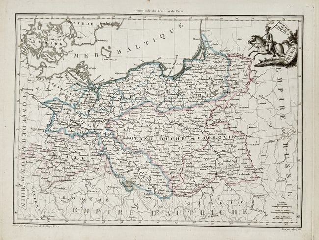 Conrad Malte-Brun (1775–1826) – Map of the Grand Duchy of Warsaw – Poland (1 of 2)