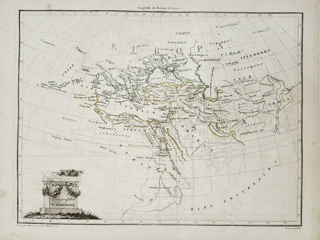 Conrad Malte-Brun (1775–1826) – Map of the World according to Herodotus (1 of 2)