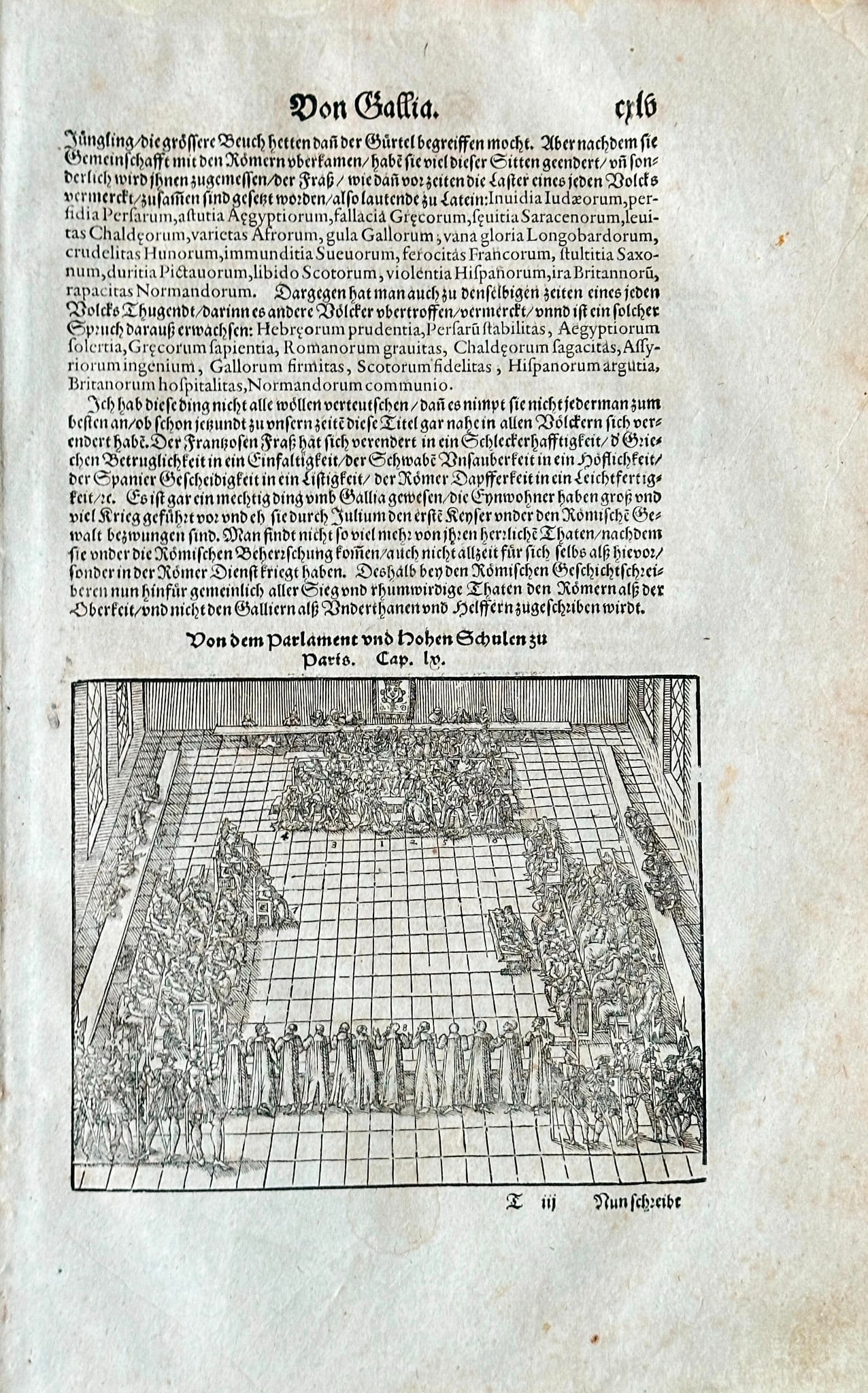 Sebastian Münster (1488-1552) – Of Gaul. Of the Parliament of Paris (1 of 2)