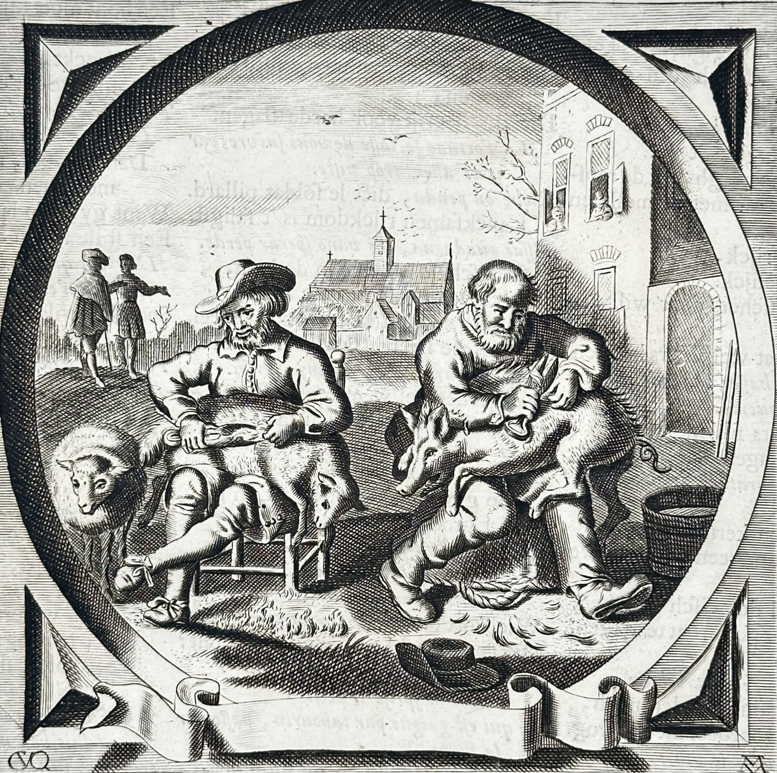 Jacob Cats (1577–1660) – Allegory of the Sheep and the Pig – Etching (1658) (1 of 3)