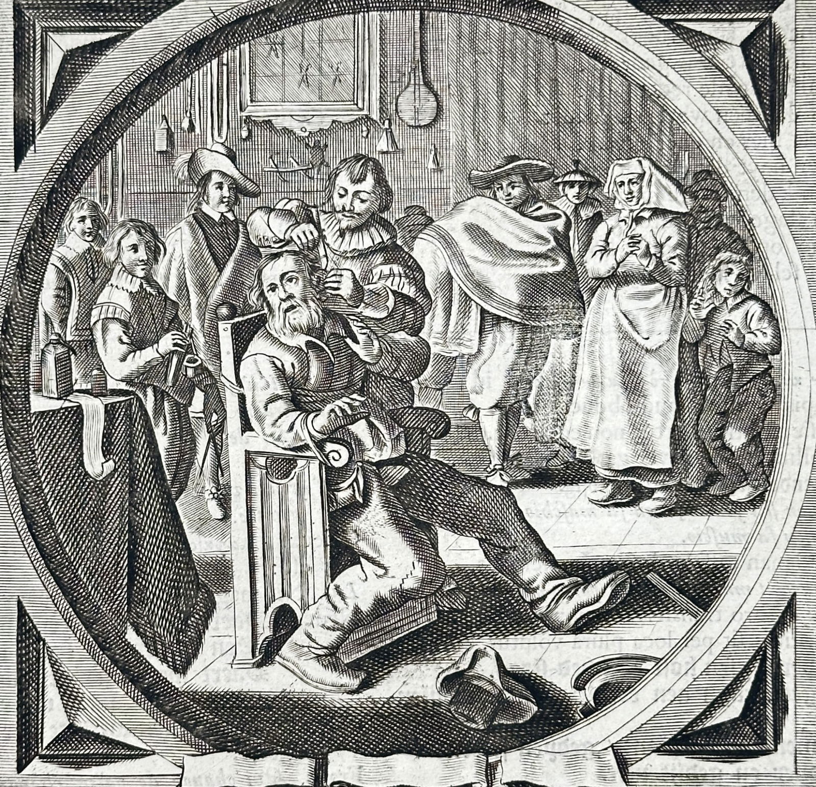 Jacob Cats (1577–1660) – Allegory of the Barber Surgeon – Etching (1658) (1 of 3)