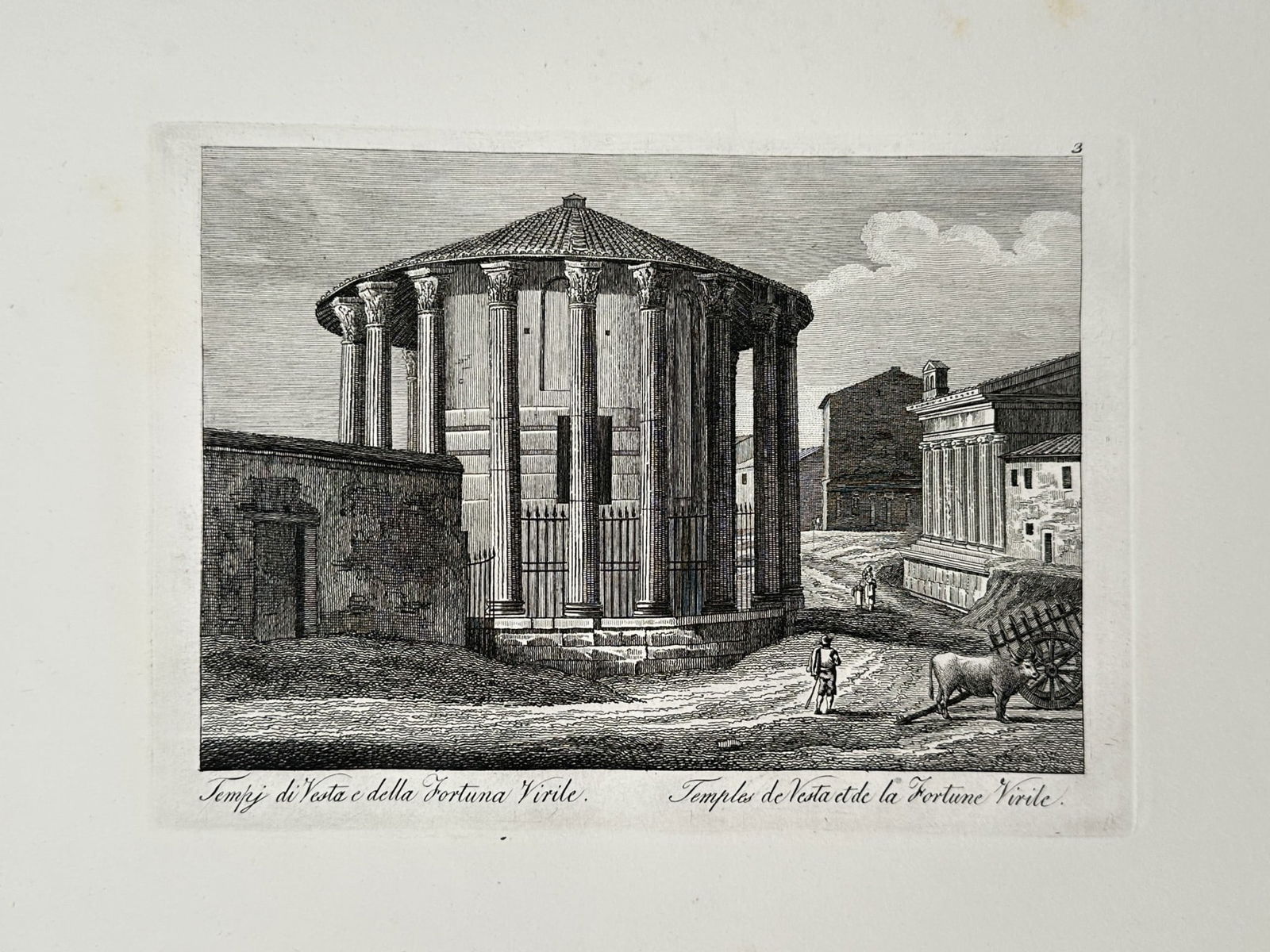 Giovanni Domenico Cassini (1740–1833) – View of the Temples of Vesta and Fortuna (1 of 2)