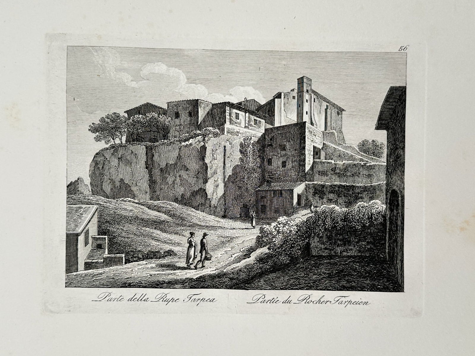 Giovanni Domenico Cassini (1740–1833) – View of the Tarpeian Rock – Italy (1 of 2)