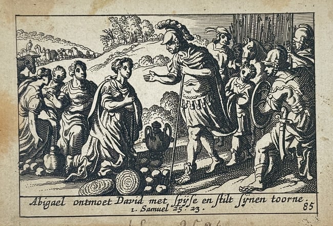 Pieter Hendriksz. Schut (1618–1660) – Abigail Meeting David with Food – Engraving (1 of 2)