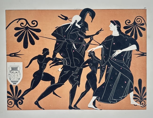 Benedict Piringer, after – Mythological Scene of Pursuit (After a Greek Vase Painting) (1 of 2)