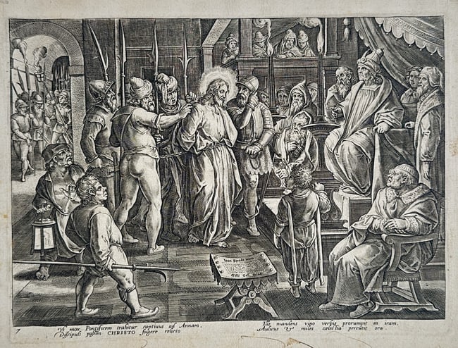 Philip Galle (1537–1612) – Christ Before Annas (From The Passion of Christ) (1 of 2)